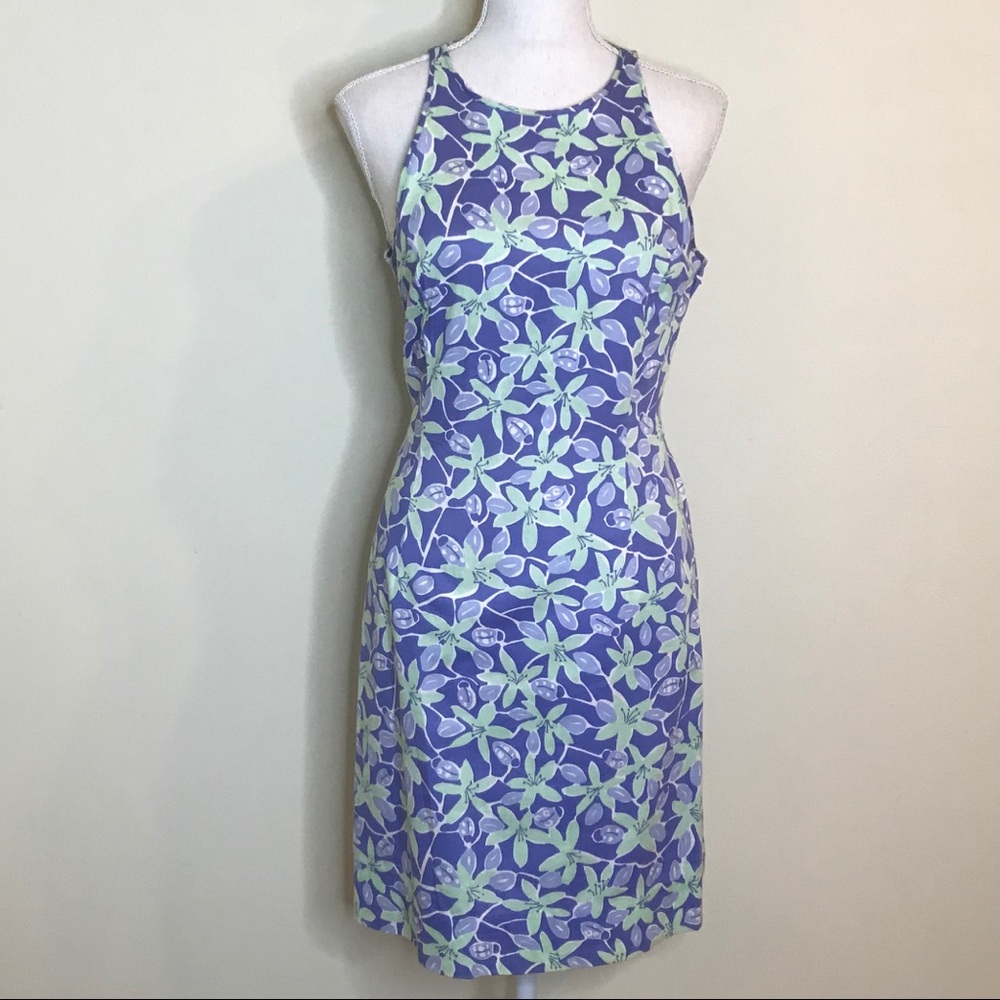 VTG 90s Lilly Pulitzer Open Back Dress Halter Sz 6